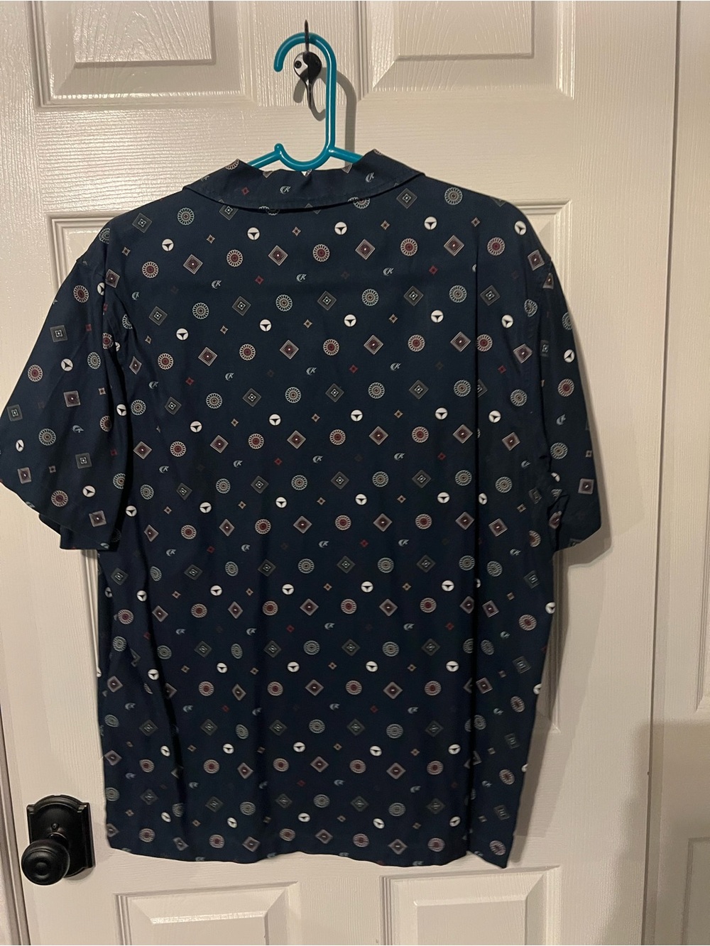 Kith Taylor Made Collab Navy Geometric Button-Down Camp Shirt - Picture 2 of 4